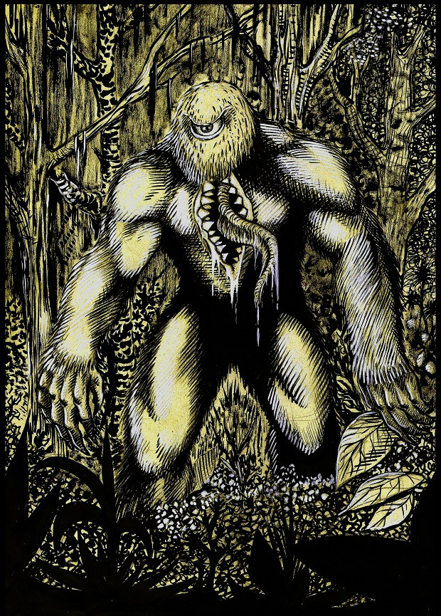 Mapinguari - Nanquim sobre papel - Tam. A3