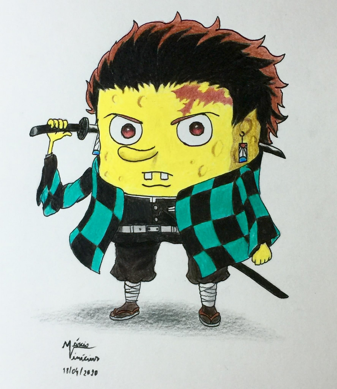 Adaptação - Tanjiro Kamado (DS) + Bob Esponja